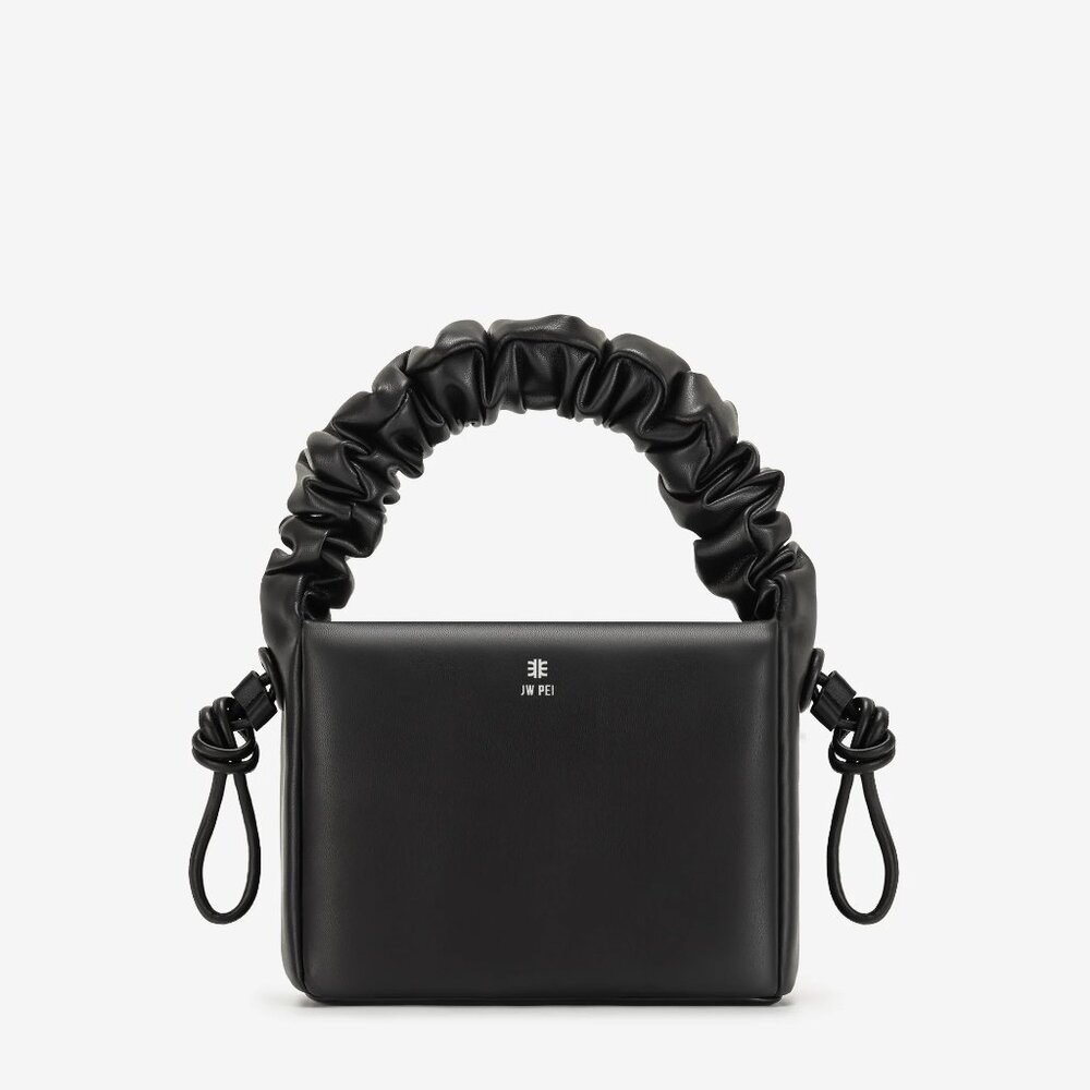 JW PEI Rylee Pleated Drawstring Top Handle Bag - Black